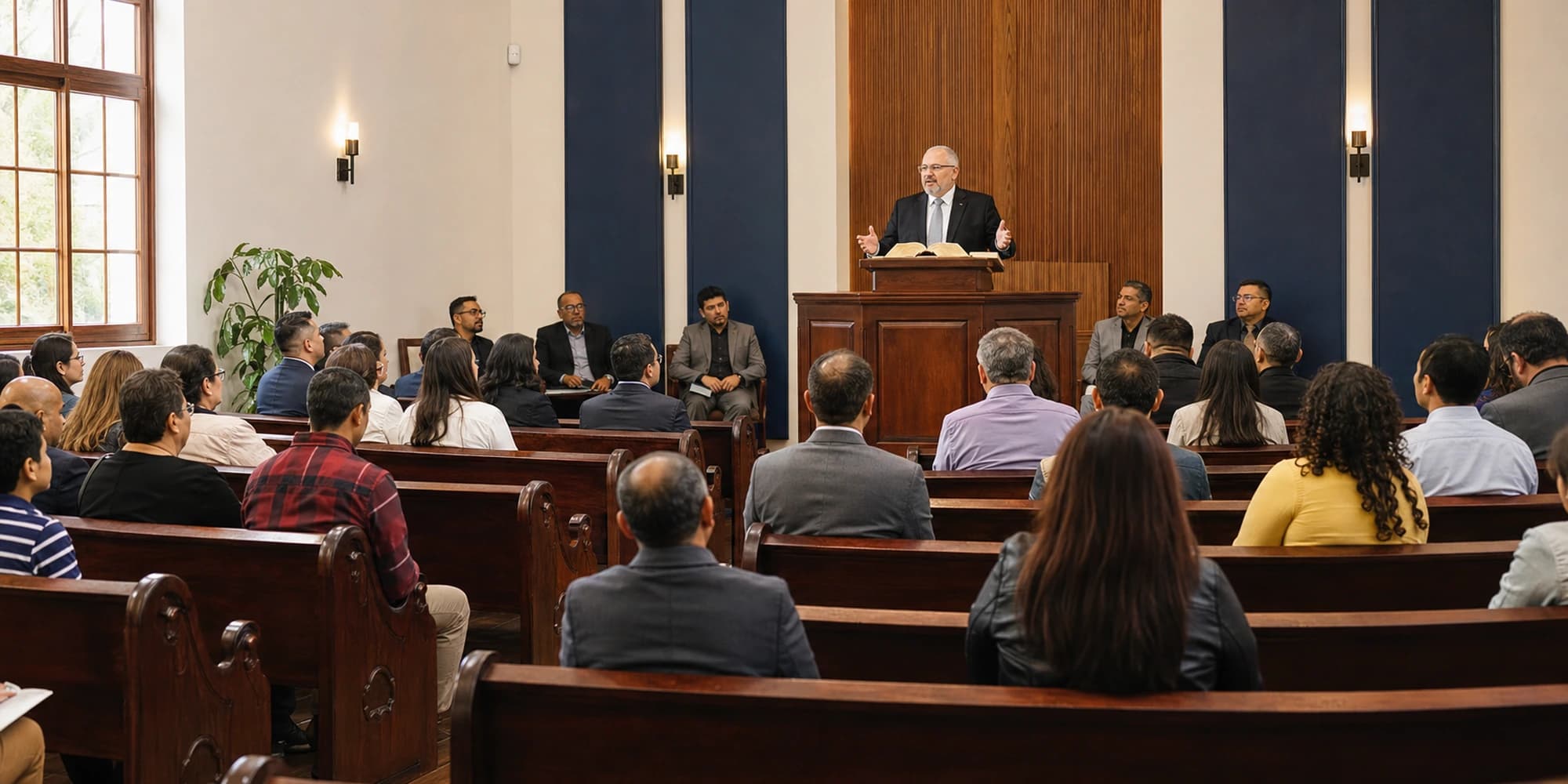 Congregación de la IPR reunida para la predicación de la Palabra